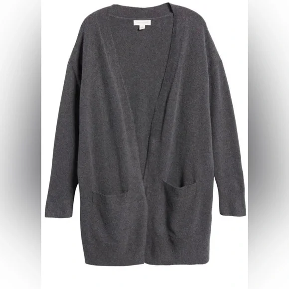 Treasure & Bond Gray Open Front Cotton Blend Cardigan Size Large (12-14) NWT - Picture 5 of 17